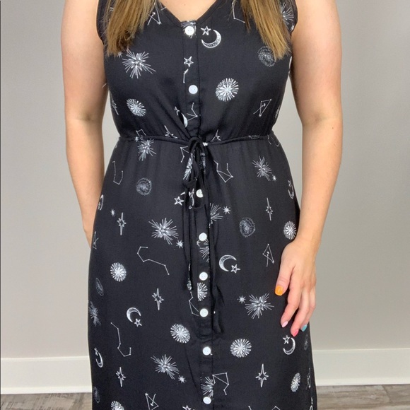 Written In The Stars Maxi Dress Black S Celestial - Picture 2 of 8